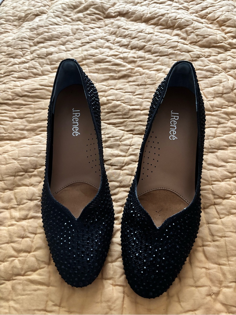 JRenee Bielle Black size 9 Glittery low heel. Worn once. Versatile and elegant